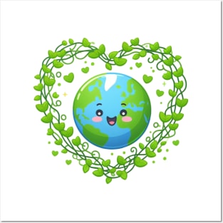 Earth Day 2024 Heart Earth Day Kids Boys Girl Posters and Art